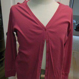 Cardigan - light weight - cotton - Fuschia